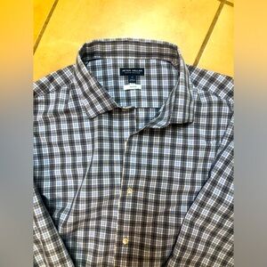 Peter Millar XL men’s shirt Crown Crafted Flex Fit blue green checkered plaid